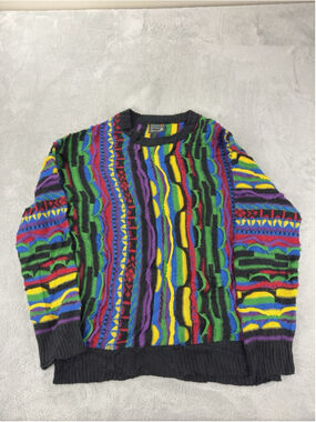 COOGI AUSTRALIA 3Dニット COOGI Basics Australia Sweater Big 4X Logo Orange Blue Ivory
